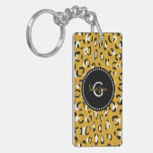 Porte-clés Monogramme chic moderne de motif d'impression de (Devant gauche)