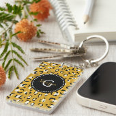 Porte-clés Monogramme chic moderne de motif d'impression de (Devant droit)