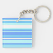Porte-clés Monogramme ciel bandes bleues (Dos)