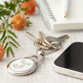 Porte-clés Monogramme coeurs fleurs lettre initiale J keyring (Côté )