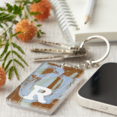 Porte-clés Monogramme | Coucher de soleil du port (Devant droit)