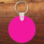 Porte-clés Monogramme couleur solide rose néon initial (Verso)