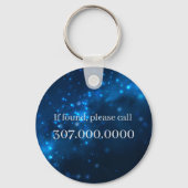 Porte-clés Monogramme croisé argenté bleu (Verso)