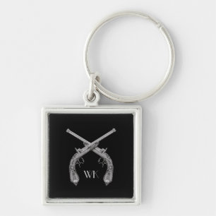 Porte-clés Monogramme Croisé Pistols Noir