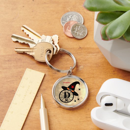 Porte-clés Monogramme D Halloween Sky Witch Ariders Nom (Bureau)