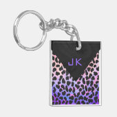 Porte-clés Monogramme Dalmatien noir et rose (Devant gauche)