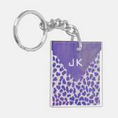 Porte-clés Monogramme Dalmatien violet et blanc (Devant gauche)