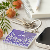 Porte-clés Monogramme Dalmatien violet et blanc (Devant Droit)