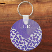 Porte-clés Monogramme Dalmatien violet et blanc (Recto)
