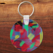 Porte-clés Monogramme d'Art numérique Abstrait clair et gai (Verso)