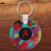 Porte-clés Monogramme d'Art numérique Abstrait clair et gai (Recto)