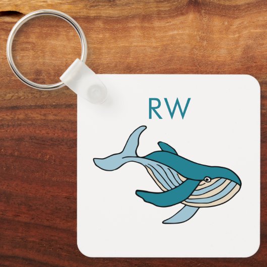 Porte-clés Monogramme de baleine bleue (Recto)