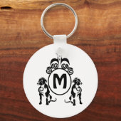 Porte-clés Monogramme de chien à deux gardes (Recto)
