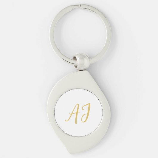 Porte-clés Monogramme de couleur or professionnel classique i (Devant)