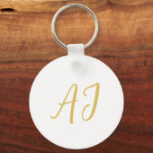 Porte-clés Monogramme de couleur or professionnel classique i (Recto)