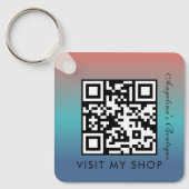 Porte-clés Monogramme de dégradé de code QR d'entreprise  (Recto)