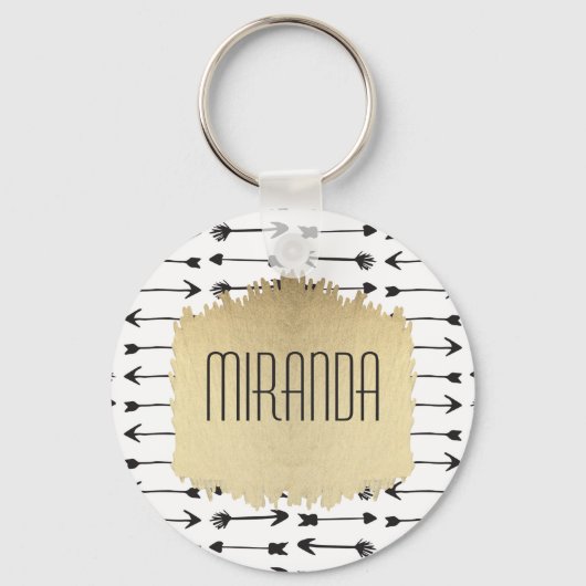 Porte-clés Monogramme de flèches de main noire et blanche mod (Recto)