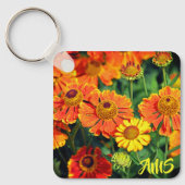 Porte-clés Monogramme de fleurs d'aiguilleur orange (Recto)