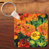 Porte-clés Monogramme de fleurs d'aiguilleur orange (Recto)