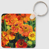 Porte-clés Monogramme de fleurs d'aiguilleur orange (Dos)
