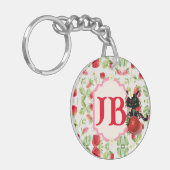 Porte-clés Monogramme de fraise personnalisée (Devant gauche)
