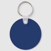 Porte-clés Monogramme de lettre initiale bleu blanc simple (Verso)