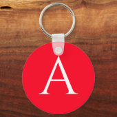Porte-clés Monogramme de lettre initiale rouge blanc simple (Recto)
