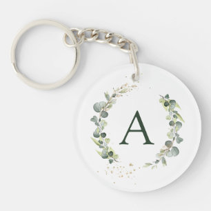 Porte-clés Monogramme de l'Eucalyptus Botanique Mariage de ve