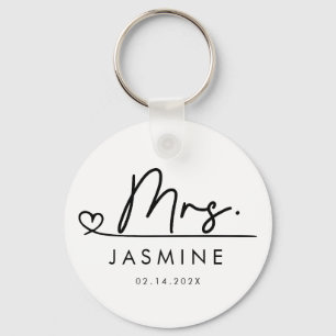Porte-clés Monogramme de mariage personnalisé Mme Black Moder