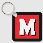 Porte-clés Monogramme de métal à initiale de nom personnalisé (Recto)