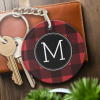 Monogramme de Motif de buffle rouge et noir rustiq