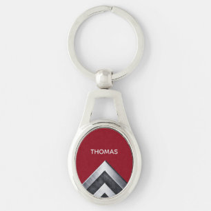 Porte-clés Monogrammé de motif métallique élégant