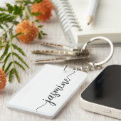 Porte-clés Monogramme de nom de script simple fille minimalis (Devant droit)