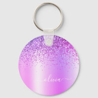 Monogramme de nom en métal glamour pailleté violet