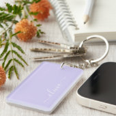 Porte-clés Monogramme de nom féminin écriture moderne violet (Devant droit)