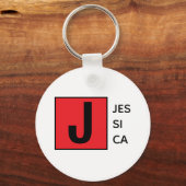 Porte-clés Monogramme de nom professionnel élégant moderne (Recto)