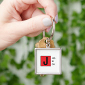 Porte-clés Monogramme de nom professionnel élégant moderne (main)