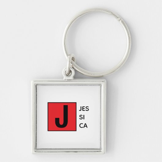 Porte-clés Monogramme de nom professionnel élégant moderne (Devant)