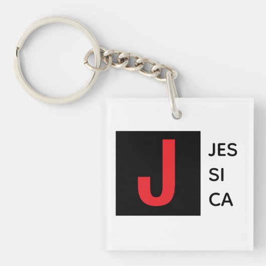 Porte-clés Monogramme de nom professionnel élégant moderne (Devant)