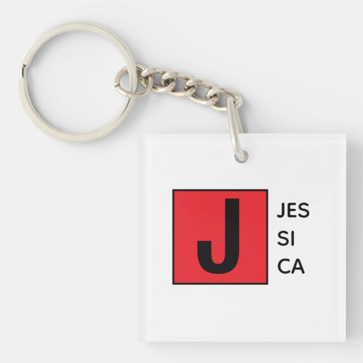 Porte-clés Monogramme de nom professionnel élégant moderne (Devant)