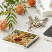 PORTE-CLÉS MONOGRAMME DE PARCHEMENT DE SCEAU DE CIRE DU COEUR (Côté)