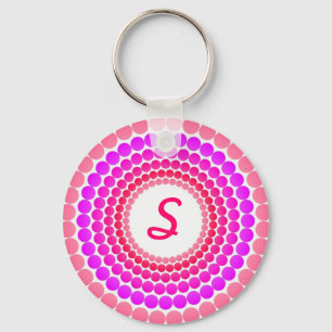 Porte-clés Monogramme de points roses