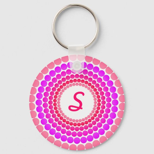 Porte-clés Monogramme de points roses (Recto)