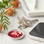 Porte-clés Monogramme de rubis moderne 40e anniversaire de Ma (Côté)