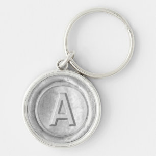 Porte-clés Monogramme de sceau de cire - Argent - Bold A -