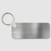 Porte-clés Monogramme de signature rectangle fin en argent (Verso)