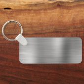 Porte-clés Monogramme de signature rectangle fin en argent (Verso)
