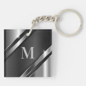 Porte-clés Monogramme de texture métallique (Dos)