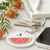 Porte-clés Monogramme de tranche de pastèque double face (Devant droit)
