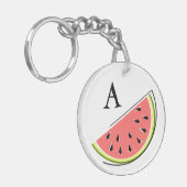 Porte-clés Monogramme de tranche de pastèque double face (Devant gauche)